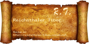 Reichsthaler Tibor névjegykártya